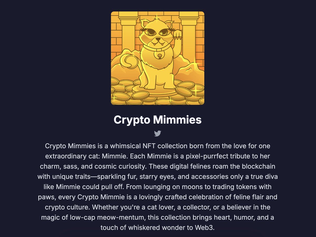 CryptoMimmies's tweet photo. #CRYPTOMIMMIES is 34.1% minted on $SUPRA!

Go mint a #MIMMIE on @CrystaraMarkets for only 500 #SUPRA! https://t.co/ruR49jSiWY