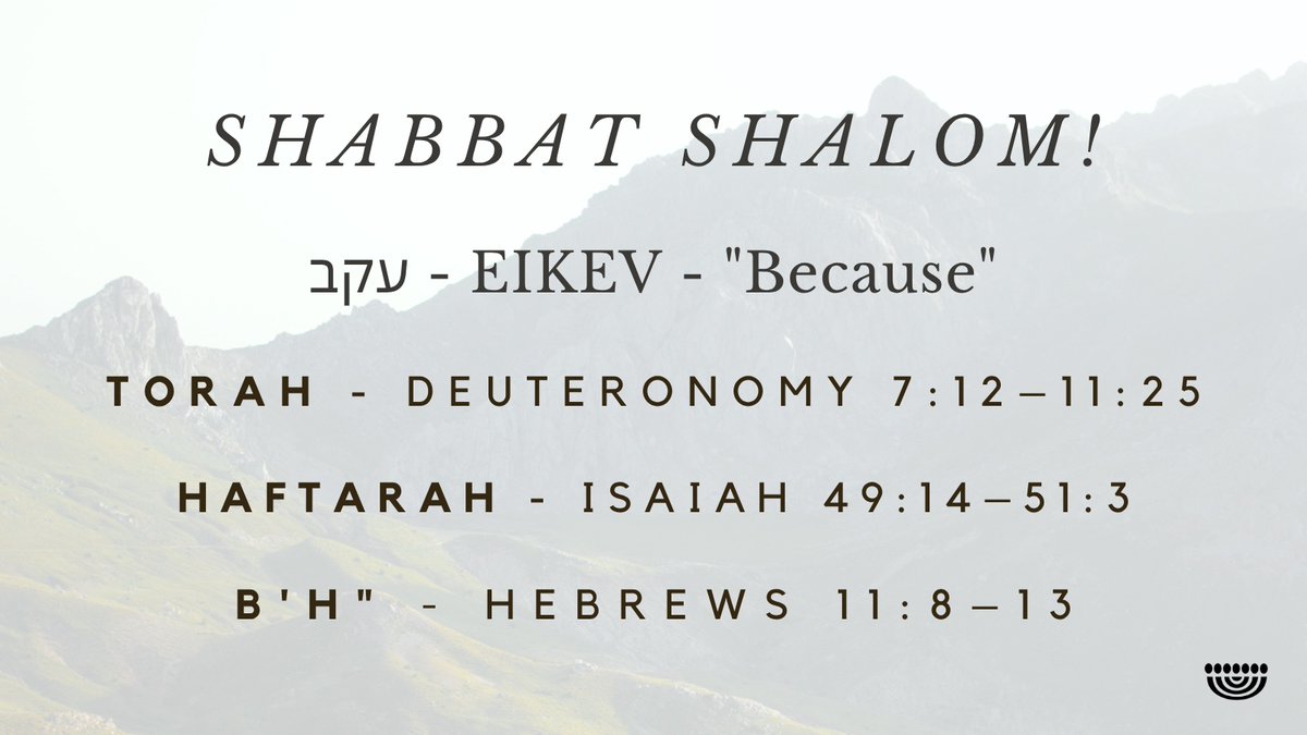ChosenPeopleUSA's tweet photo. Shabbat Shalom!
#ChosenPeople #ShabbatShalom #Shabbat #Torah #Messianic #Eikev https://t.co/502A6rk2OS