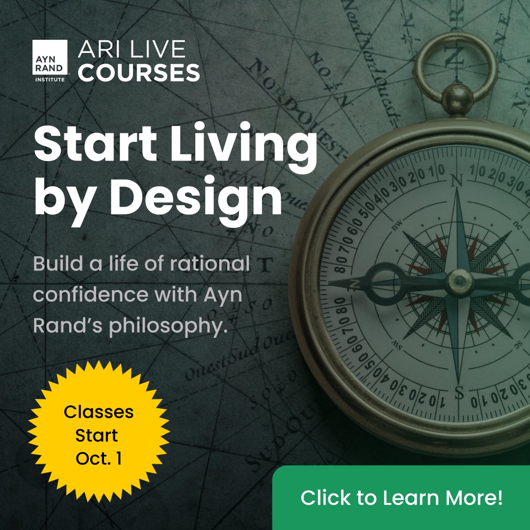 Ayn Rand Institute (@aynrandinst) on Twitter photo We’re excited to announce a new way to study Ayn Rand’s ideas—ARI Live Courses! Get the rigor of ARI’s educational programs at a commitment level that works for you. Wherever you are in your intellectual journey, there’s something here for you. Browse now: hubs.la/Q03D1cZG0 We’re excited to announce a new way to study Ayn Rand’s ideas—ARI Live Courses! Get the rigor of ARI’s educational programs at a commitment level that works for you. Wherever you are in your intellectual journey, there’s something here for you. Browse now: hubs.la/Q03D1cZG0
