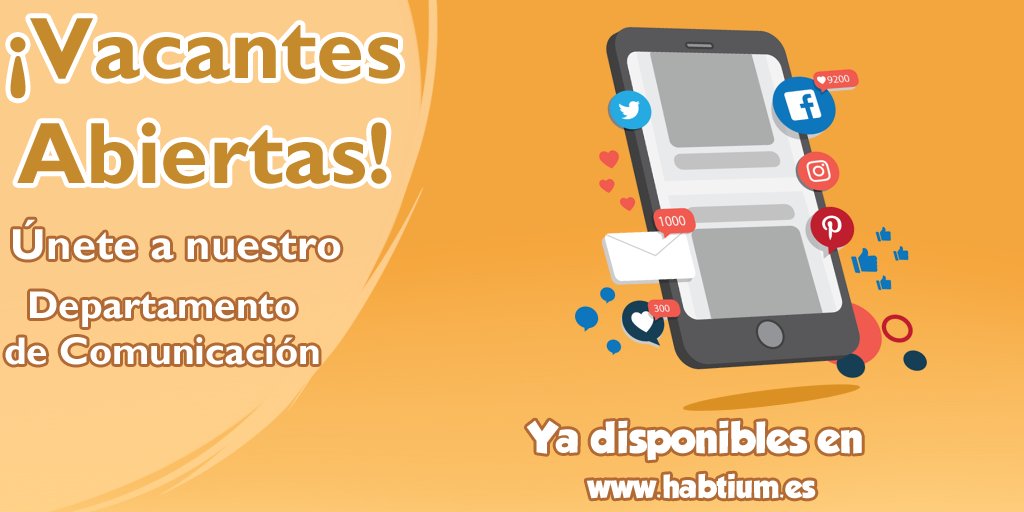 📱 ¿Te gusta crear contenido en redes? ¿Hacer dinámicas? ¿Y divertir a los usuarios? El Departamento de Comunicación de Habtium es para ti. 😃

📨 Envía tu solicitud y únete al equipo más afro creativo. 🙃

🔗: habtium.es/vacancies