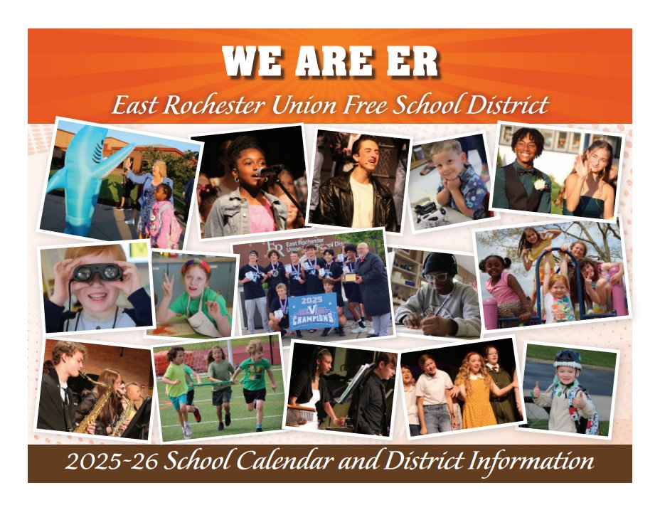 The 2025-26 District Calendar is available now on the district website for those who would like a sneak peek of all ER has to offer this upcoming school year! Don't forget - printed copies get sent home on the first day of school.

📅 ow.ly/if5050WGPk3

#WeAreER
