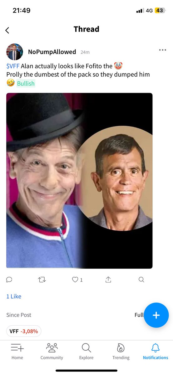 🧵 Meet Alan Broschtein supposed Cannabis “Analyst” though I’m not sure if he’s doing equity research or clown performances 🤹‍♂️🎪 

✅ Pumps $TLRY while they dilute shareholders to death
❌  Tells people to dump $VFF at 1.40 just before it doubles