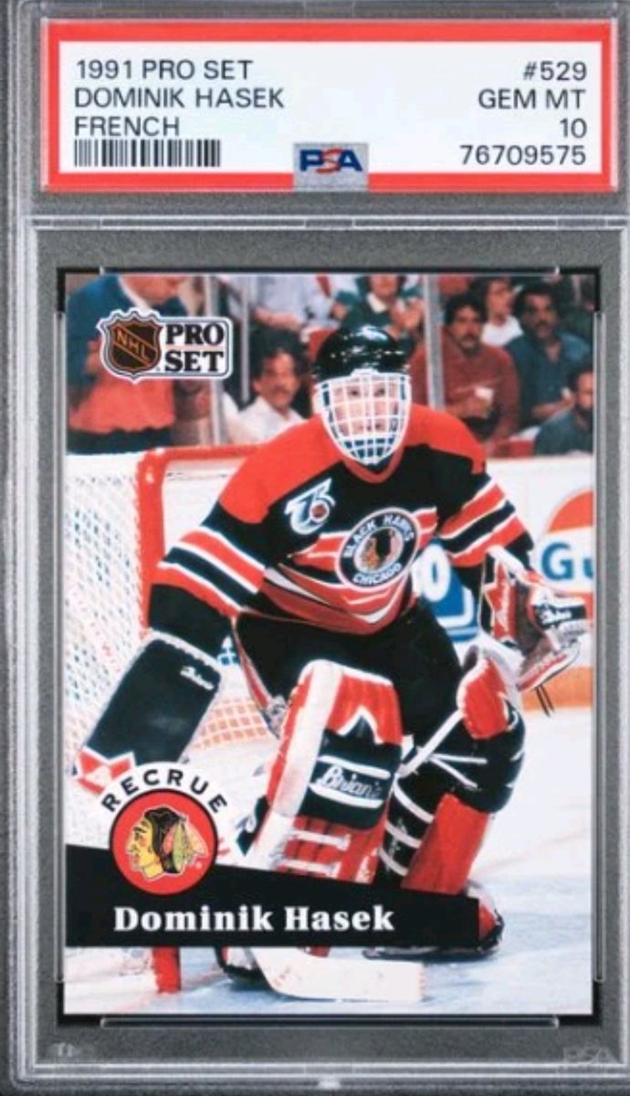 GradedLegends's tweet image. Dominik Hasek 1991 Pro Set French #529 Rookie RC PSA 10 Rare Population /25 

ebay.us/m/DOoIlp

#dominator #nhl #goat #goalie #hockey #LGRW #Detroit #redwings