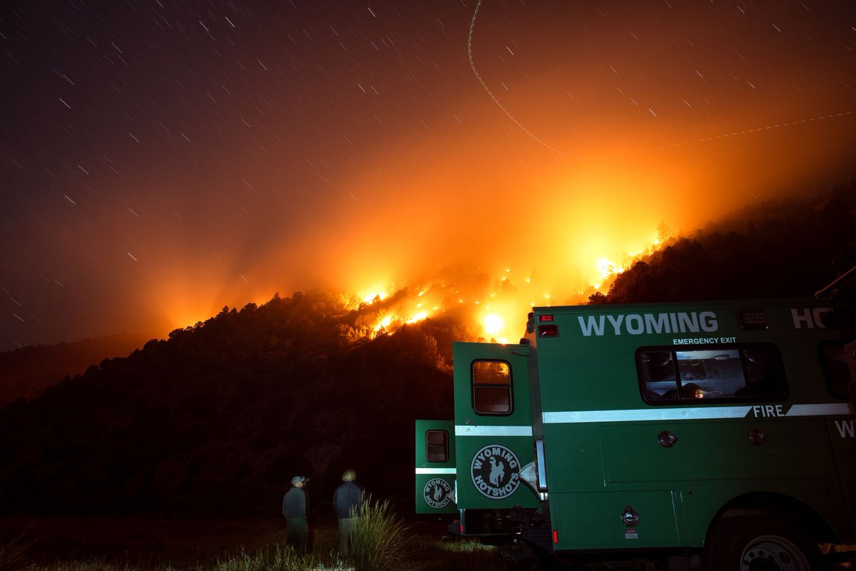 Hot, dry weather, strong winds, and critically dry fuels are fueling extreme fire behavior across many western states. Hotshot crews, like the Wyoming Interagency Hotshots, are in high demand as they tackle fast-moving wildfires that challenge containment efforts.

Curious about