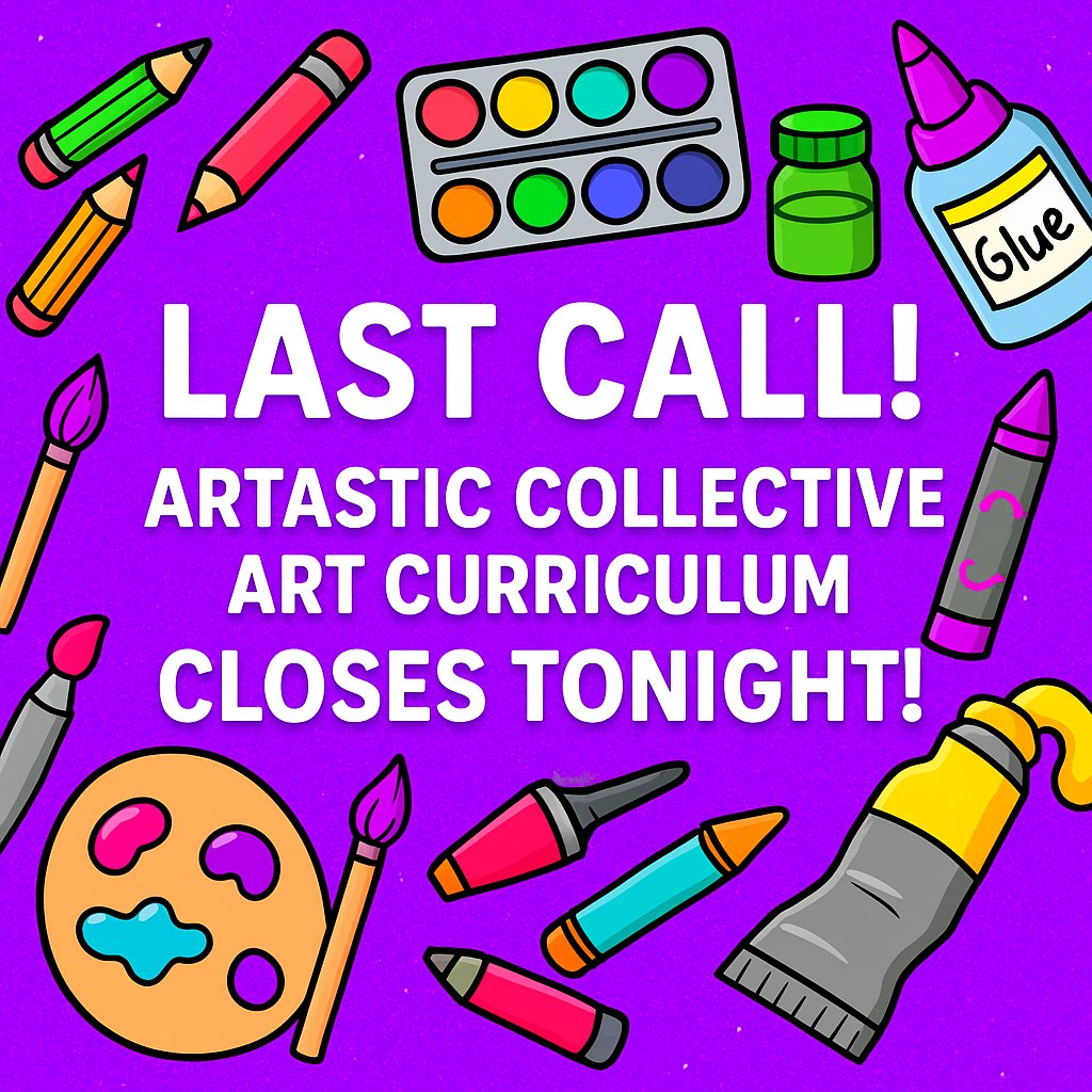 MsArtastic's tweet photo. Last call to join the Ms Artastic Art Curriculum! Learn more and have your year planned by visiting https://t.co/OMJbwtZEUa https://t.co/v0r5mrYXRi