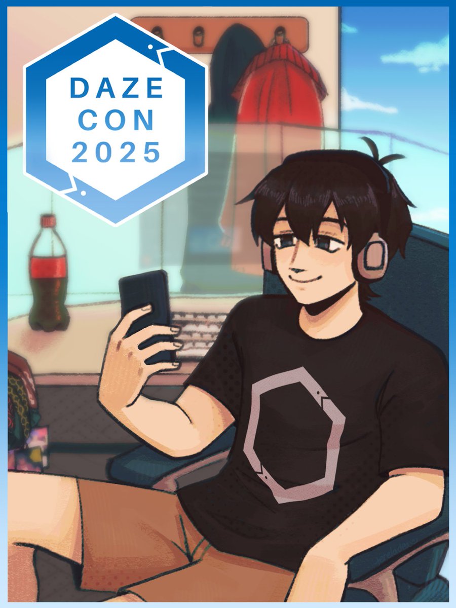 This year's DazeCon Badge was illustrated by <a href="/M1KUD0N/">tere !</a> !! #kgpr_FA #dazecon