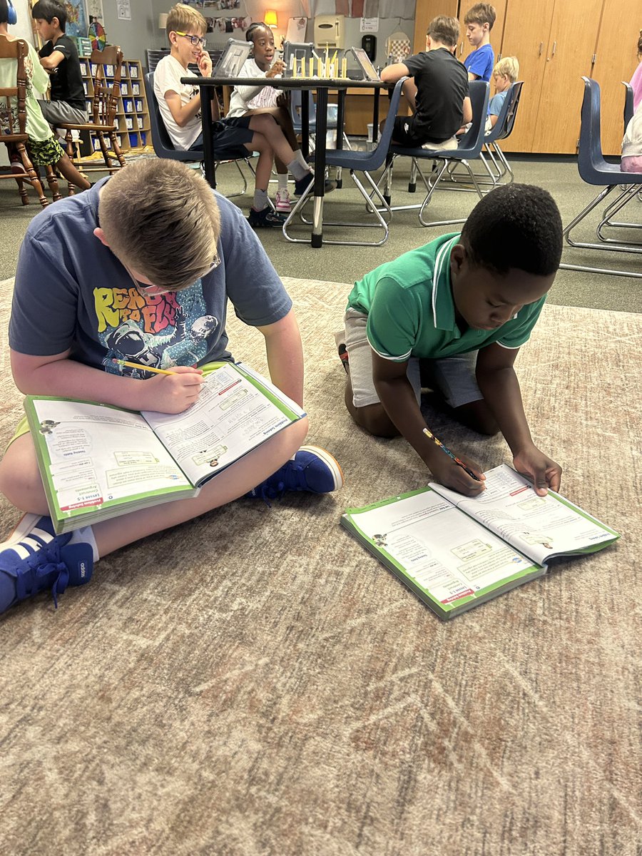 Struggled. Learned. Taught. 💡 Today a student mastered rounding multi-digit numbers, then turned around and taught a classmate. These kids are #ALLin! #proudteacher
