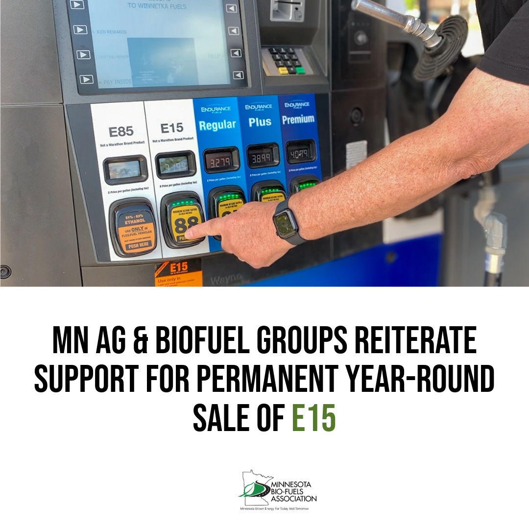 We joined five other MN-based biofuel and ag organizations in a letter to MN's congressional delegation to reiterate our strong support for the passage of the Nationwide Consumer and Fuel Retailer Act, which would make the year-round sale of E15 permanent. bit.ly/4oCMp1b