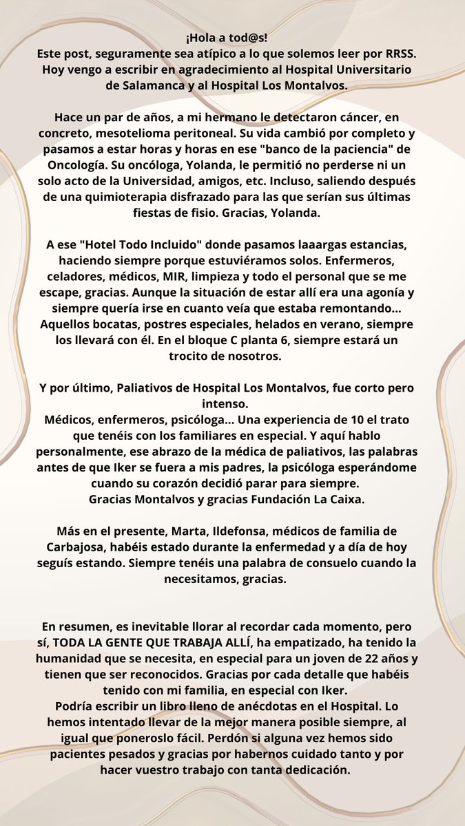evaarrue05's tweet photo. Después de 3 meses, en mi nombre, en el de mi familia y seguro que en el de él, Iker Arrue Moran, reconocemos la gran labor que habéis hecho durante dos años. Ojalá llegue a las personas con las que hemos tratado. 
Mil gracias. https://t.co/QgzX2jNHfr