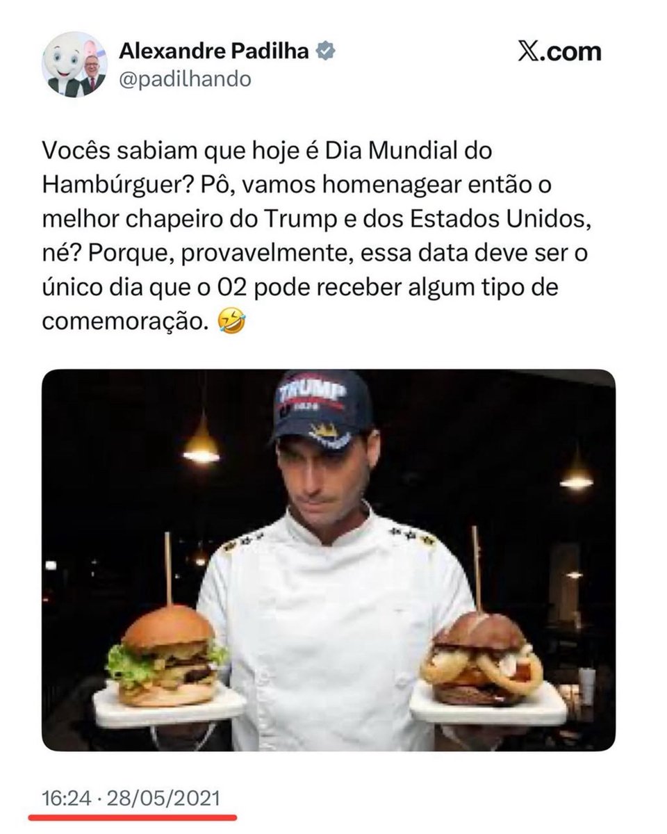 Feliz dia mundial do hambúrguer <a href="/padilhando/">Alexandre Padilha</a> 😘