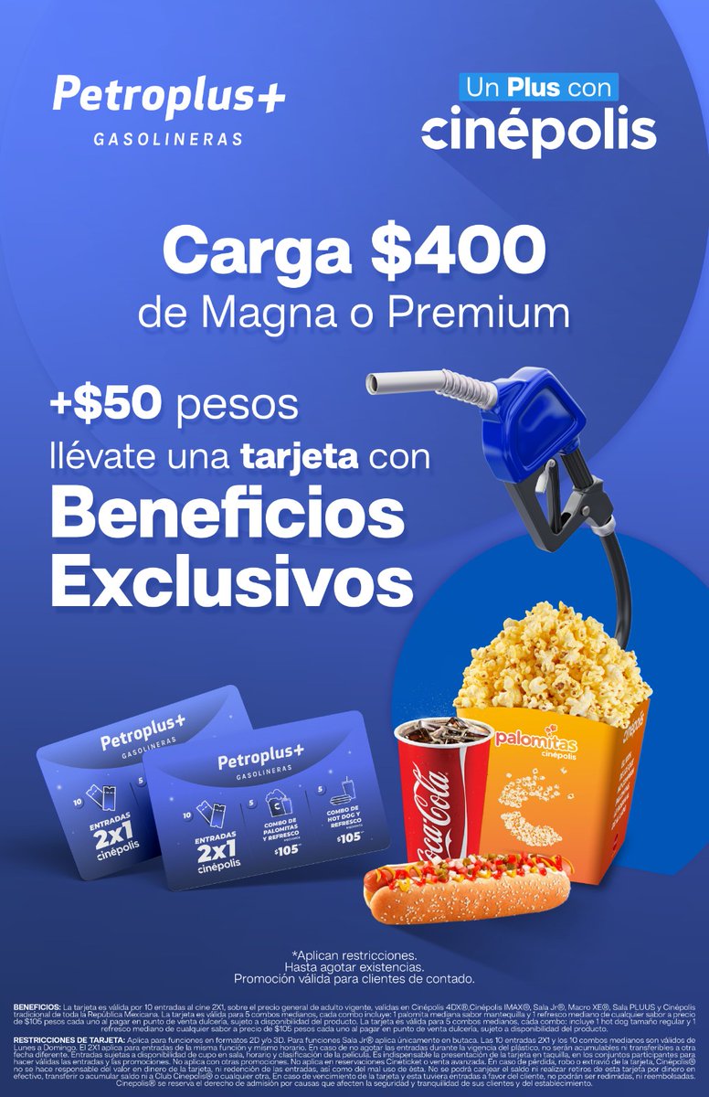 VictorTello73's tweet photo. Hoy fue el lanzamiento de Un Plus Con #Cinépolis y #PetroPlus 🙌🏻⛽🚗🚙🏍️#Tampico #Madero 10 mil tarjetas con beneficios en el cine!! 😲🎬🎥🍿🥤 y ya solo quedan 9,467........Carga en las estaciones de #PetroPlus ⛽🚗🚙🛻🏍️🏃🏻♀️ https://t.co/CFlVfnFSXE
