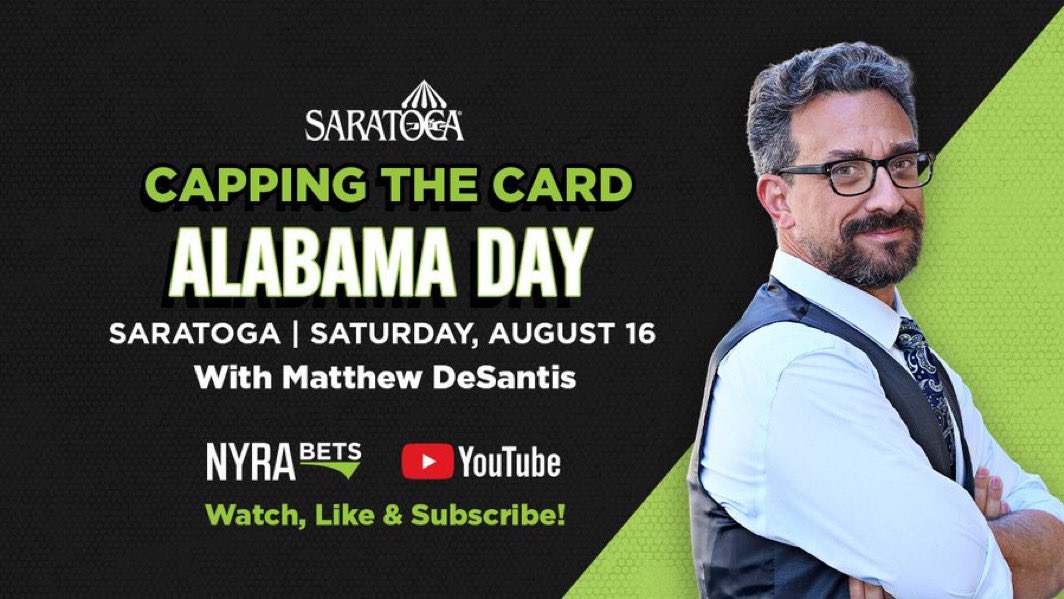 Get ready for Alabama Day at #Saratoga over at <a href="/NYRABets/">NYRA Bets</a> with Capping the Card.

I provide my top pick and value play for ALL 12 races with in-depth analysis. Some great MSW races and super excited for the stakes action. #HorseRacingTips #HorseRacing 

youtu.be/NVVR131e6Ko?si…