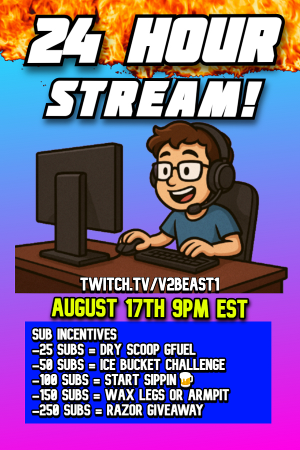 QFO_Beast's tweet photo. WE WILL BE LIVE DOING OUR FIRST 24 HR STREAM THIS SUNDAY STARTING AT 9PM EST! Hope to see you there on the Twitch! https://t.co/dI1kI3w0oZ