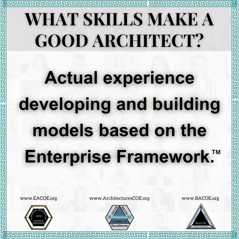 The Enterprise Framework, when used with an effective methodology, will produce a clear, verifiable, understandable, and effective business and technology strategy. 

Practitioners have found The Enterprise Framework to be easy to explain and understand.