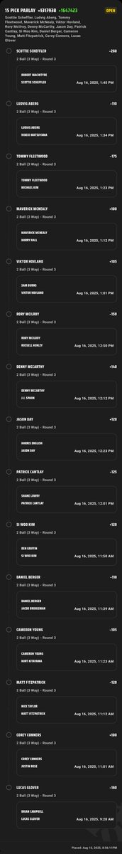 Josh (@joshuadasilva) on Twitter photo Round 3 2 ball. GL. Trim down as you like.
<a href="/GamblyBot/">Gambly Bot</a> dk
sportsbook.draftkings.com/social/post/e2… Round 3 2 ball. GL. Trim down as you like.
<a href="/GamblyBot/">Gambly Bot</a> dk
sportsbook.draftkings.com/social/post/e2…