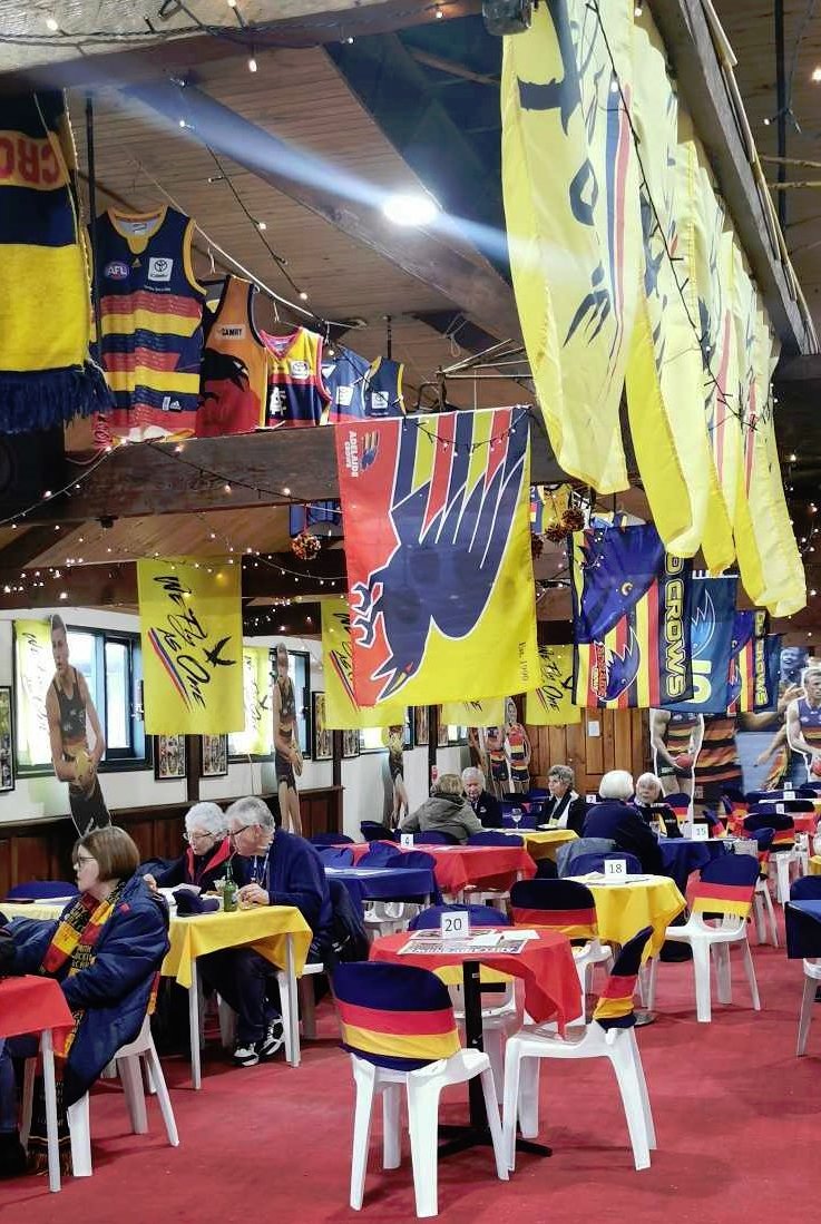 CrowsCentral's tweet image. Hey #weflyasone Fam,❤️💙💛

We are OPEN NOW @ CROWS CENTRAL!!

All supporters are welcome! 

We have Burgers!
Hot Dogs!
Toasties!
Chiko Rolls!
Fish &amp;amp; Chips! 
Wedges &amp;amp; Chips!

The Bar is serving affordable drinks! 🍻 
Just look for the "YELLOW" Banners.
#AflCrowsPies #Adelaide