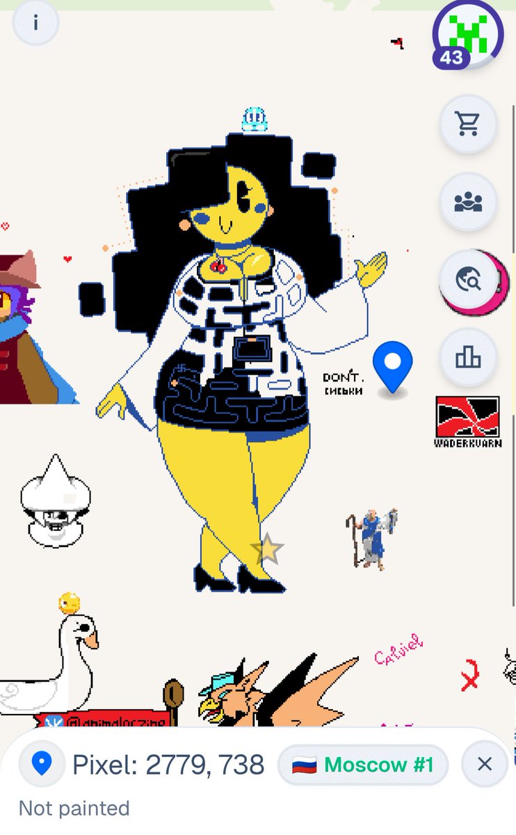 OwlOwl (@keshaanowl) on Twitter photo <a href="/DEXA_Entertain/">デクサー・エンタテーンメント (DEXA Entertainment)</a> Trying with my team to recreate your girl on Wplace :3 <a href="/DEXA_Entertain/">デクサー・エンタテーンメント (DEXA Entertainment)</a> Trying with my team to recreate your girl on Wplace :3