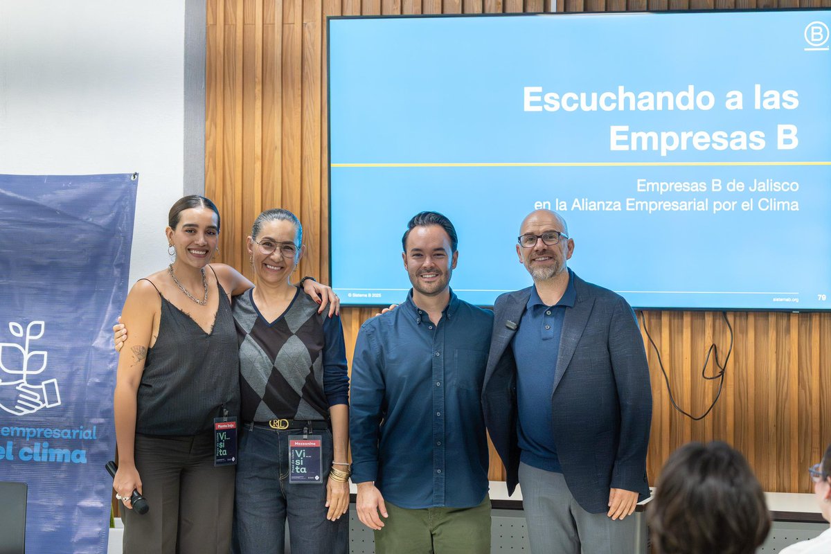 AlianzaExClima's tweet photo. ✨ Inspiradora sesión sobre sostenibilidad como motor de innovación junto a Javier Herrero, de Sistema B.

Empresas de la Alianza compartieron cómo la Certificación B impulsa modelos responsables, innovadores y con impacto positivo. 🌱🌍

#AlianzaEmpresarialPorElClima https://t.co/RbwWyVHHdM