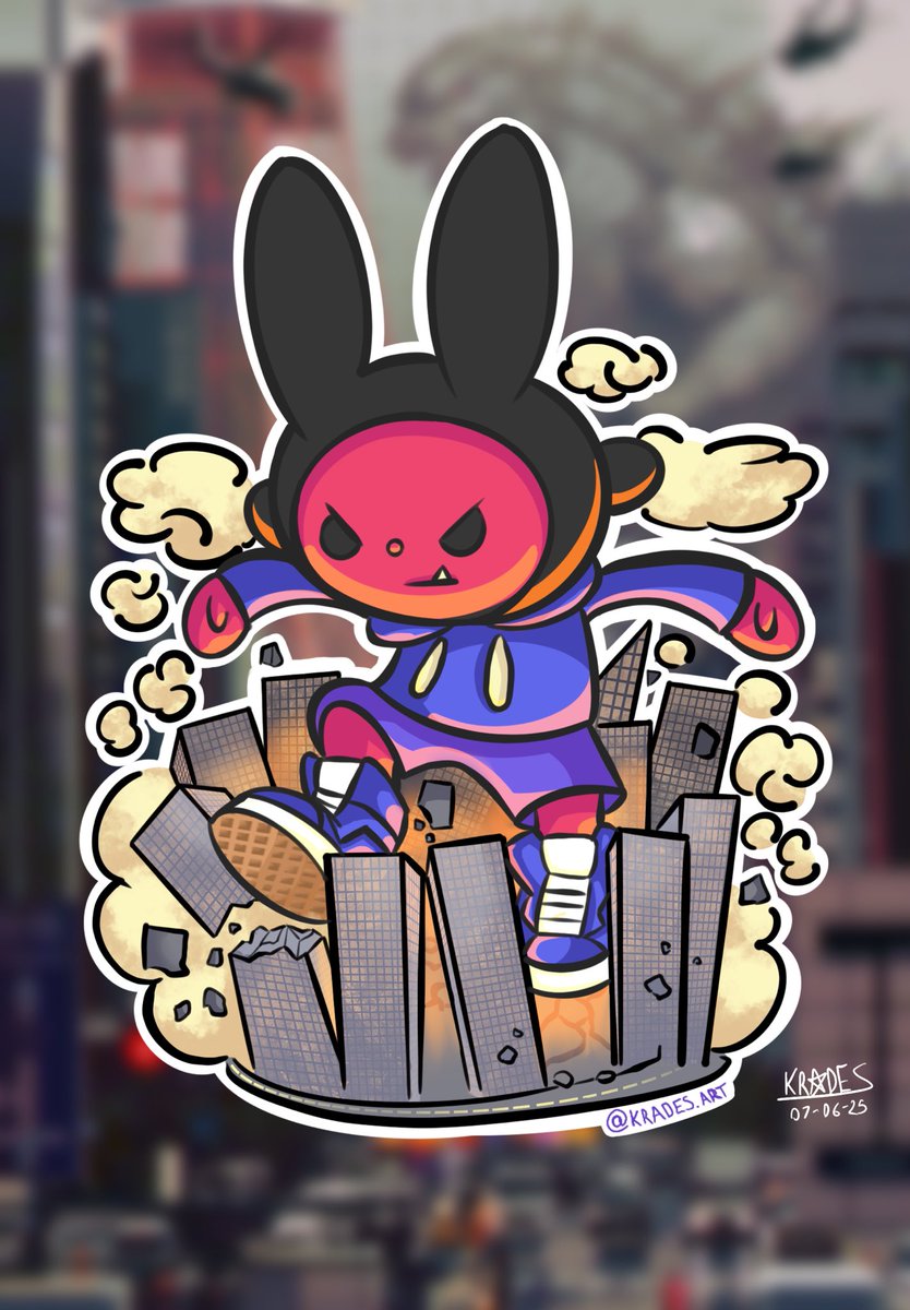 krades_art's tweet image. It looks like Godzilla, but due to international copyright laws - it's not. 🦖🥷

I'm still working on yesterday's sketches, thanks to those who followed me. ✨💕 #artmoots #streetart #stickerart #digitalart