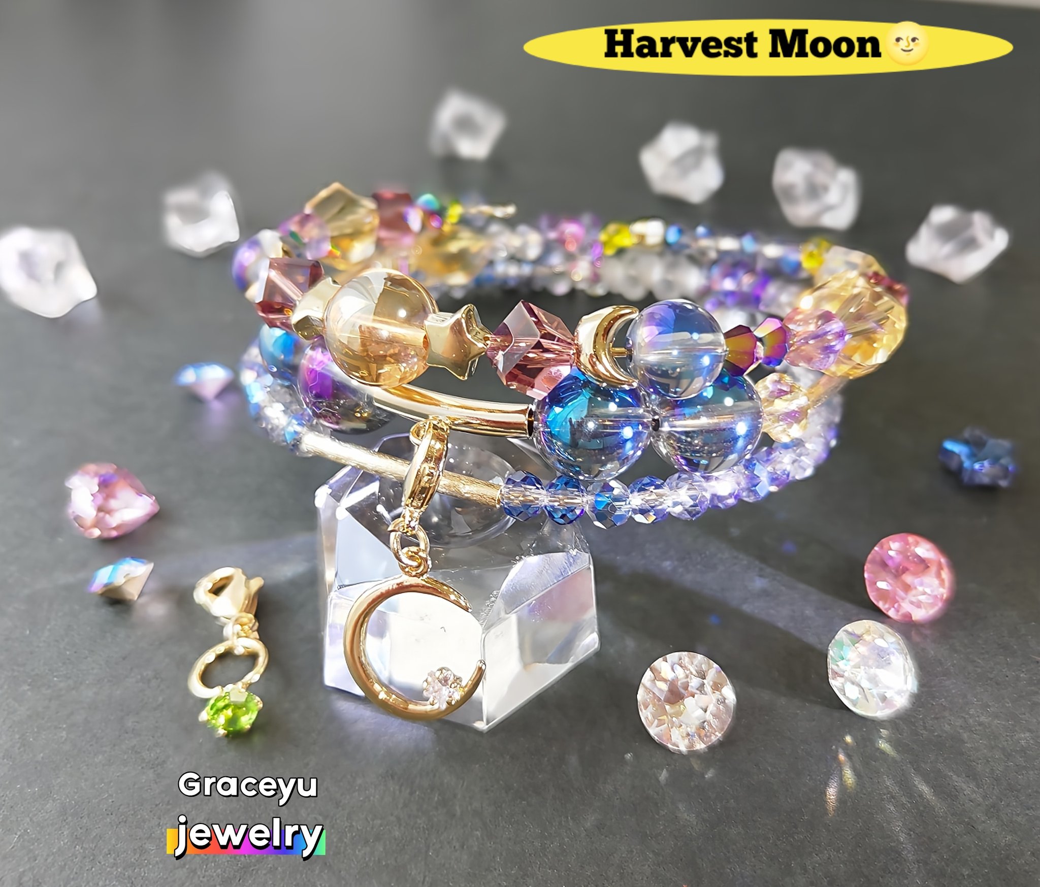 Graceyujewelry🍀 天然石コイルブレスレット✢ ハンドメイド