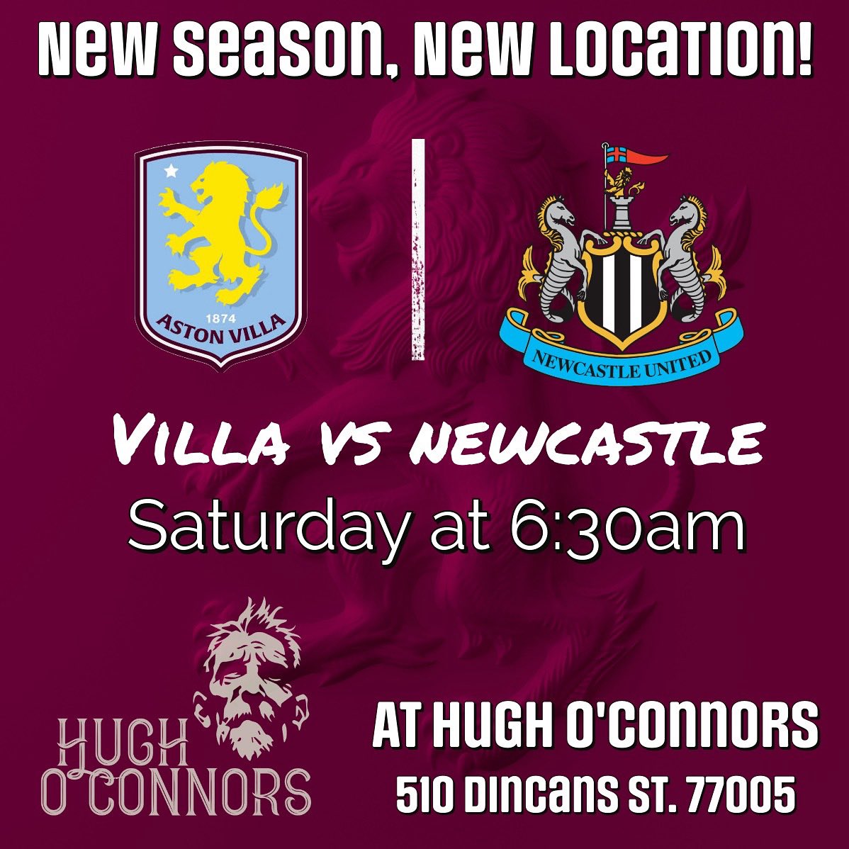 New Season, new pub! Meet us at Hugh O’Connors on Dincans St.