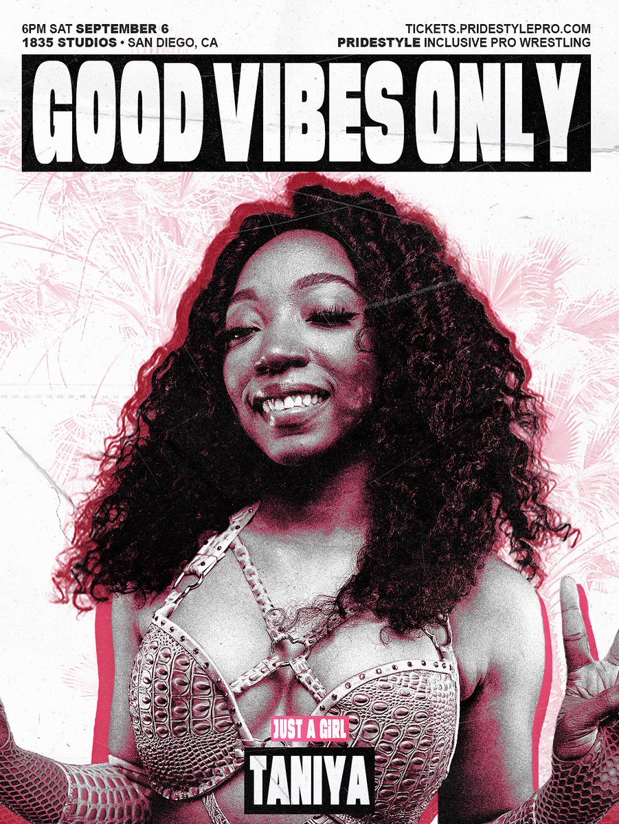 PrideStyle π€ Inclusive Pro Wrestling (@pridestylepro) on Twitter photo Just a Girl π§ππ‘ππ¬π live in San Diego!
Theres only two rules, π‘π’ ππππ’π§π¦ & πππ‘πππ₯π¦ π’π‘ππ¬!
DOORS & BAR OPEN AT 6PM
PrideStyle: ππ’π’π π©ππππ¦ π’π‘ππ¬
Sat 9/6 β’ 6PM β’ 1835 Studious β’ San Diego
tickets.pridestylepro.com Just a Girl π§ππ‘ππ¬π live in San Diego!
Theres only two rules, π‘π’ ππππ’π§π¦ & πππ‘πππ₯π¦ π’π‘ππ¬!
DOORS & BAR OPEN AT 6PM
PrideStyle: ππ’π’π π©ππππ¦ π’π‘ππ¬
Sat 9/6 β’ 6PM β’ 1835 Studious β’ San Diego
tickets.pridestylepro.com