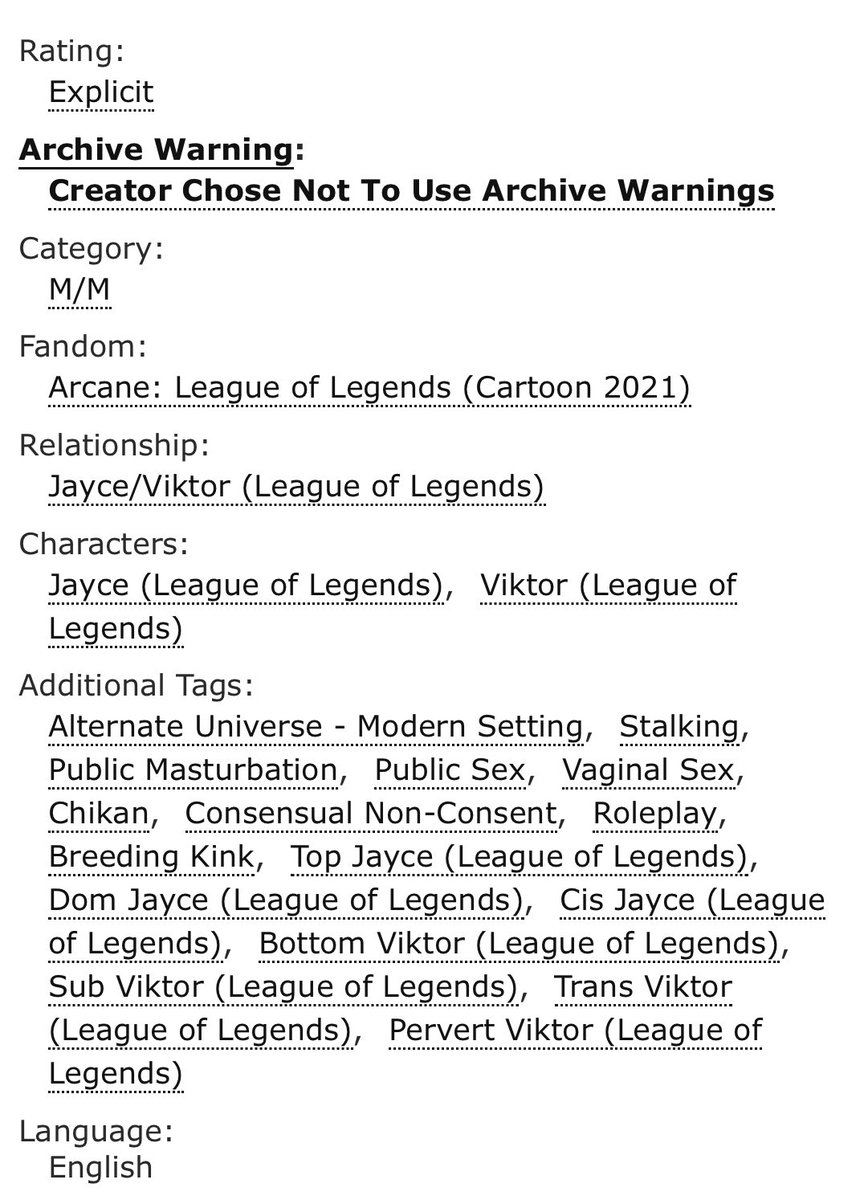 hazards

☀︎ jayvik
☀︎ explicit
☀︎ 6.5k 
☀︎ chikan, cnc, public sex

archiveofourown.org/works/69289961