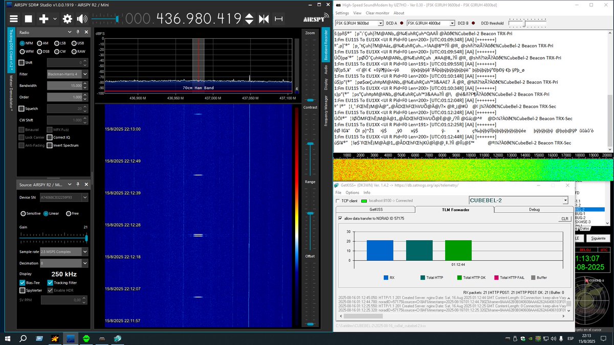 Data received 21 frames satellite CUBEBEL-2  16/08/2025  01:04 UTC, Orbit 11780, Upload SatNOGS.DB. <a href="/EU1SAT/">Vlad Chorney ☮️</a> <a href="/BsuSat/">BSUSat</a> #amsat #cubesat #cubesats