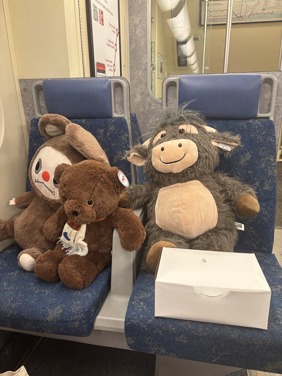 Tired on the way home. The box of beef patties are what I charge for winning the prizes.#gotrain#cne