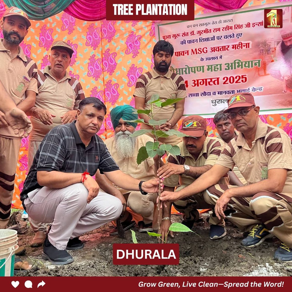 On the beloved day marking the birthday of Saint Dr. MSG, followers ofDera Sacha Sauda volunteers carried out a massive tree plantation drive on 14th and 15th August. Guided by Saint MSG’s vision of a greener and healthier planet, millions.
 #MegaTreePlantation
#PlantForFuture