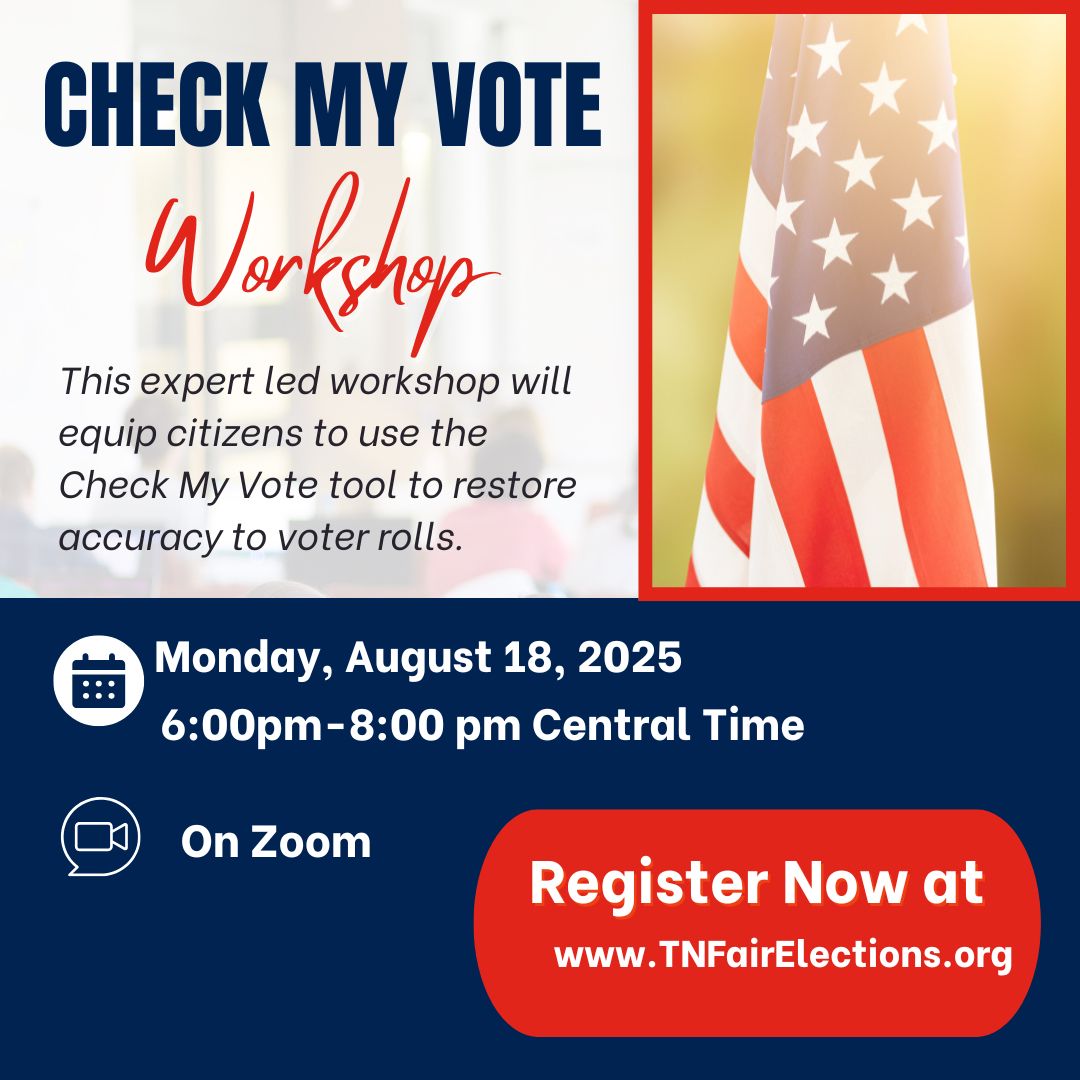 Clean Voter Rolls? Yes please!!
Out training will equip you to be a citizen investigator 🕵️