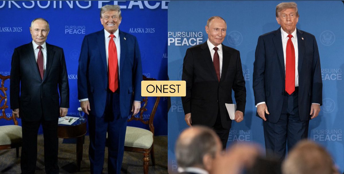 ganeshmahnar's tweet photo. Sometimes leaders photos will tell you what happened in #putintrumpmeet. Before the meet happy and giggling #Trump. And after the meet happy and smiling #Putin and quite #Trump.
#RussiaUS #alaskasummit2025 https://t.co/xtDvpKOI9X