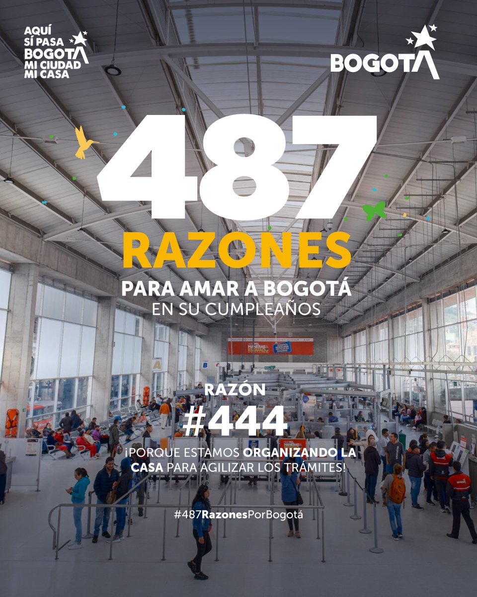 ¡Agilizamos los trámites!

Con la estrategia Bogotá Ágil hemos optimizado casi 80 trámites con más de 100 intervenciones. Gracias a esto, eliminamos requisitos, reducimos tiempos y desplazamientos, ahorrando a los ciudadanos más de $19.000 millones de pesos. 
#487RazonesPorBogotá