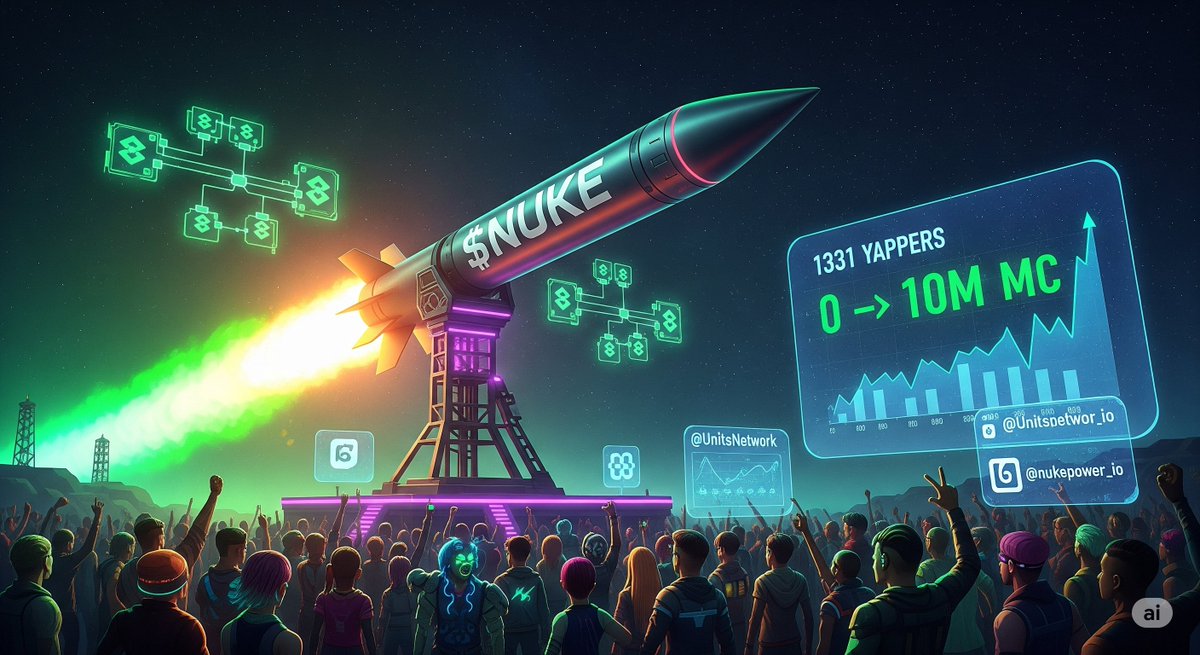 hey_node's tweet photo. Today,
@nukepower_io  hit 1,331 Yappers  but when Zing spotted the $NUKE mindshare push on @UnitsNetwork , there were 0 users.
Zing aped in early. Loaded up his $NUKE bag.
Now he’s diamond-handing till $10M MC.

@nukepower_io  isn’t leaving the launchpad. Don’t sleep on $NUKE. https://t.co/iT7m31DhQK