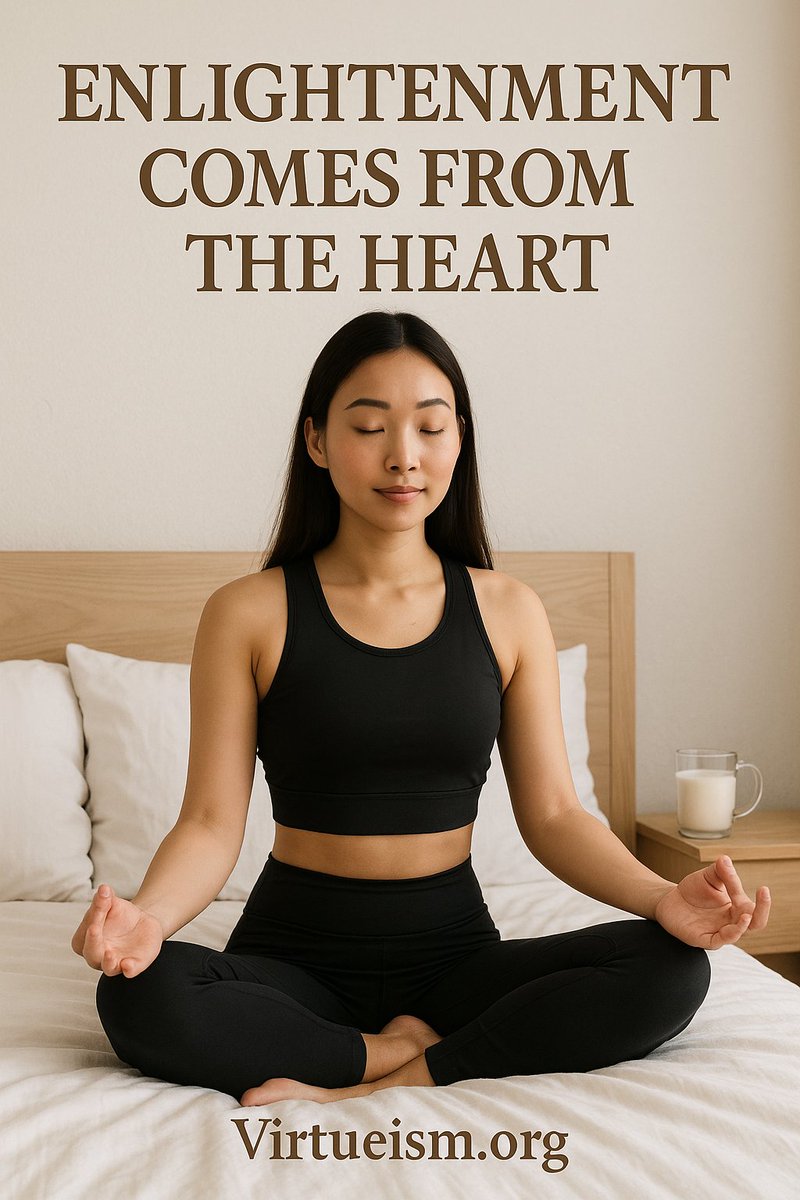 🌸 Enlightenment comes from the heart. 🧘‍♀️✨ Join the path of Virtueism and discover inner peace, balance, and divine connection through virtues. 💫 Follow the way of the heart at Virtueism.org 🌺 #Yoga #Meditation #Virtueism #Spirituality #Mindfulness #InnerPeace