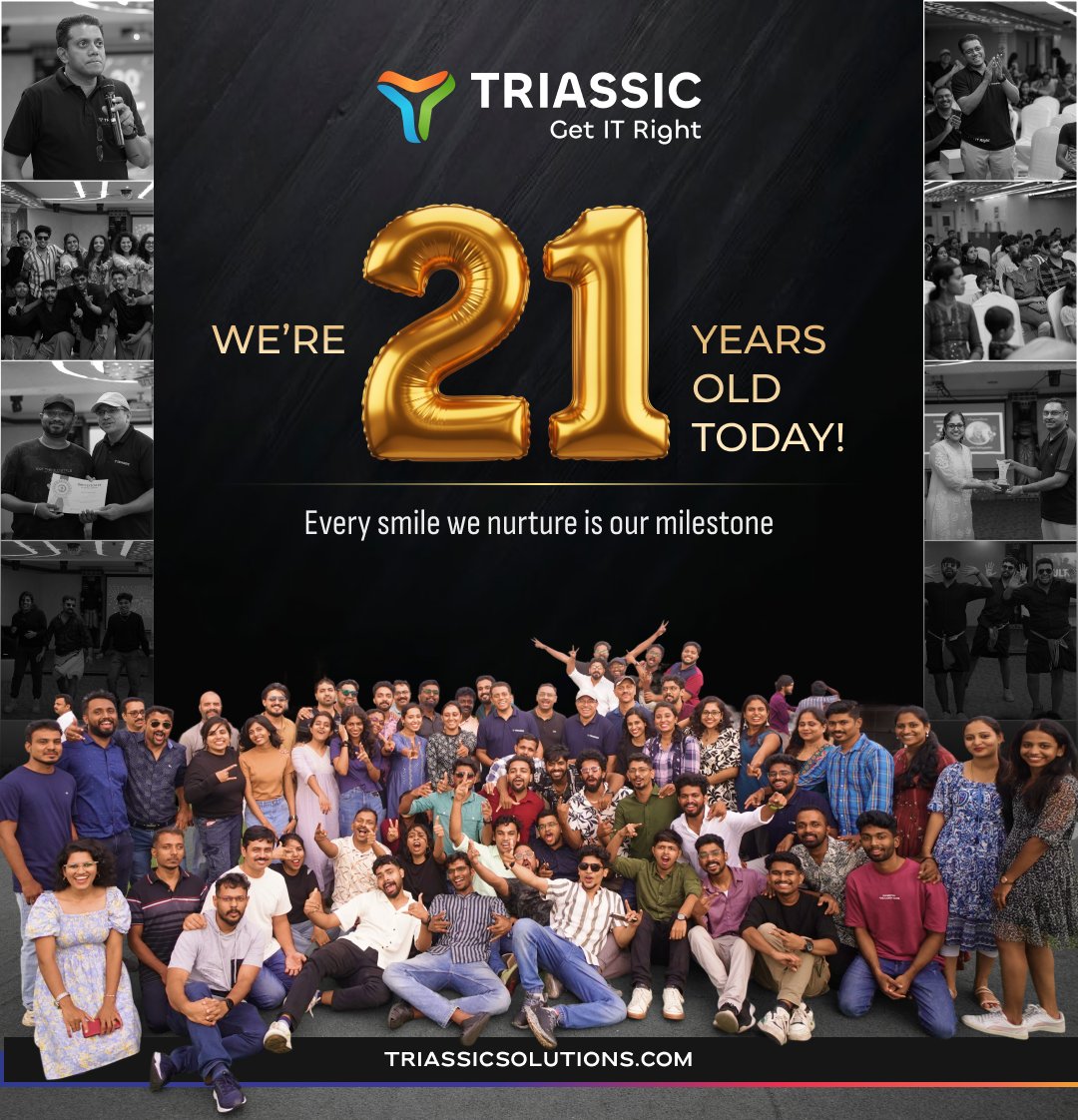TriassicSolns's tweet image. Celebrating 21 years of Get IT Right. 

We measure success in smiles when customers launch, careers grow, and problems get solved. 

Thank you for the trust. 

Onward to more impact and more smiles. 

#TriassicTurns21 #TriassicSolutions #AI #DigitalHealth #SoftwareDevelopment