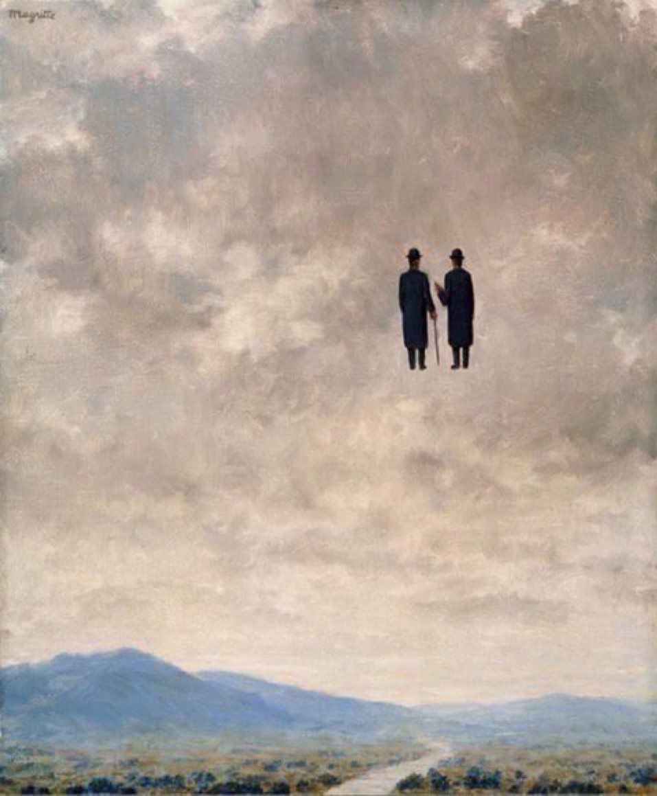 🔷 René Magritte
Died on this day, in 1967

 🎨 “The Art of Conversation”

“The most fruitful and natural exercise for our minds is, in my opinion, conversation."
   ~ Michel de Montaigne