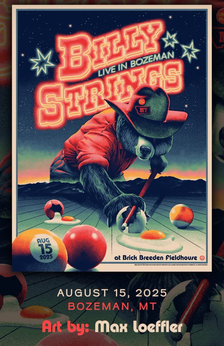 TourWrangler's tweet image. Billy Strings poster for tonight by Max Loffler

#BMFS #BillyStrings