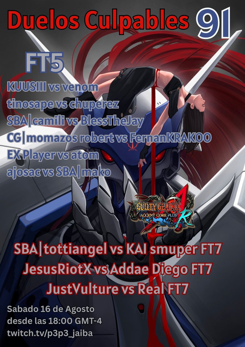 Mañana Sabado 16 de Agosto desde las 18:00 GMT-4 son los Duelos Culpables 91!!