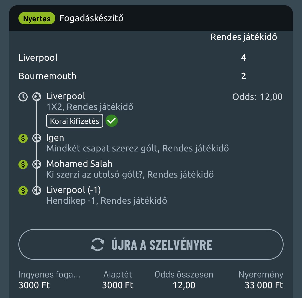 mightymagyarbet's tweet photo. nice little freebet for the new season
Liverpool -1
BTTS
Salah to score last

11/1 https://t.co/WO9ypB5myw