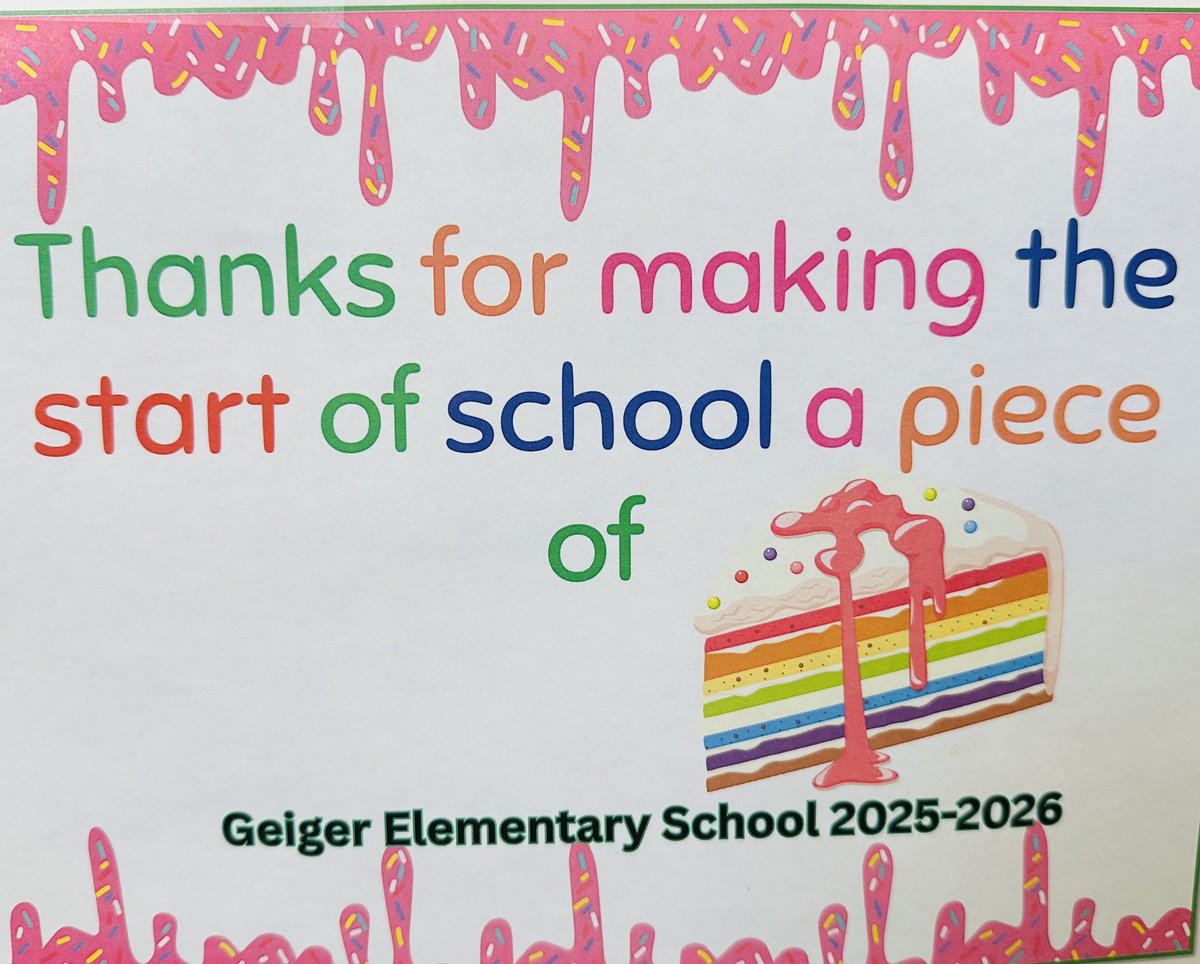 Gscott_GES's tweet photo. 🍰 The start of the school year has truly been a piece of cake thanks to the amazing educators I have the privilege of serving at Geiger Elementary!📚 Your dedication, passion, and teamwork make all the difference.💚 I hope each educator enjoyed their well deserved piece of cake! https://t.co/UHaE9U7ut8