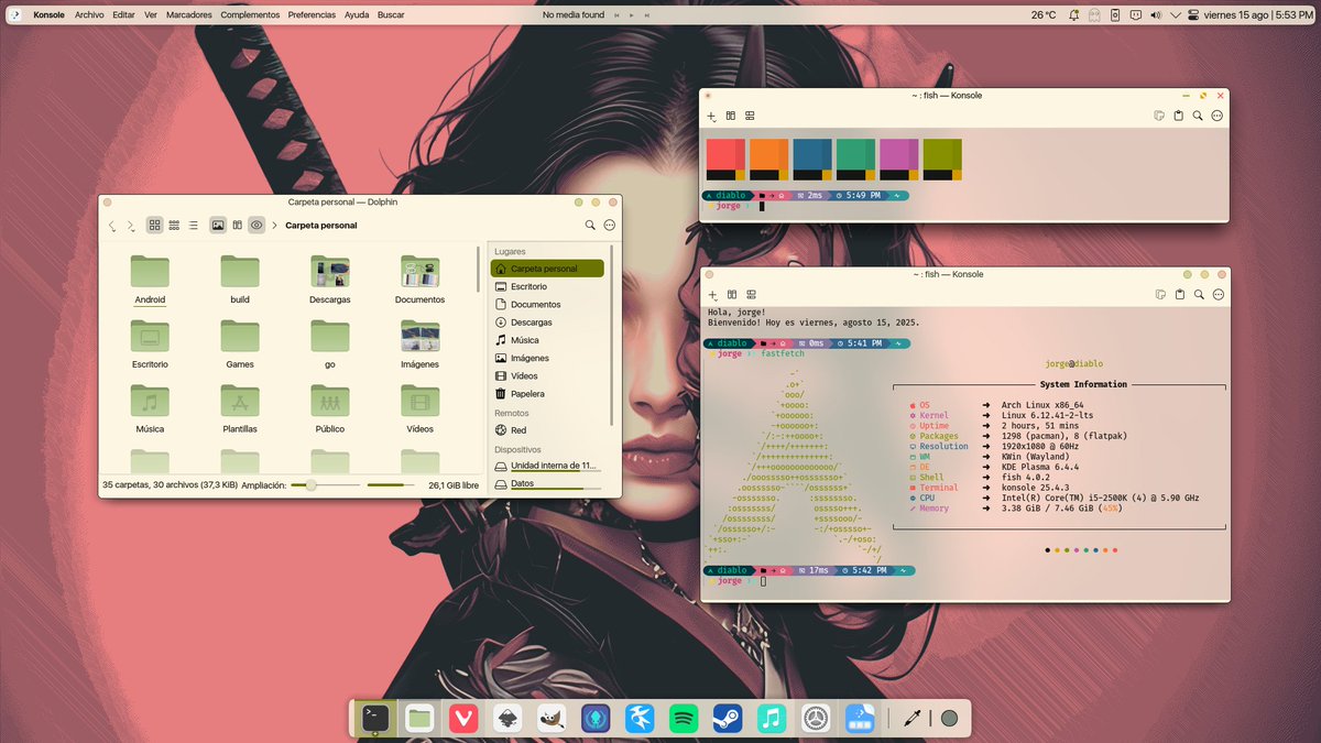 #GNU #linux #ViernesDeEscritorio plasma con el tema Ned Light seduccionlinux.wordpress.com/ned/