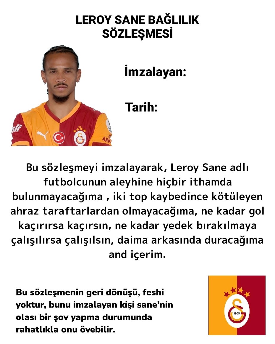 warmelz's tweet photo. Leroy Sane bağlılık formudur lütfen imzalayınız https://t.co/cojizAZGeI
