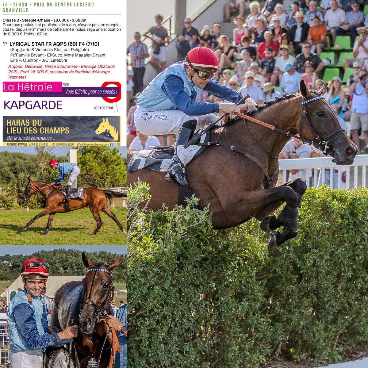 🏆LYRICAL STAR ❤️🩵💙wins by 5 lenghts Prix Leclerc at Granville Normandie with Clement lefebvre up &amp; trainer <a href="/ecurie/">Ecurie Ford France</a> quinton

✔️