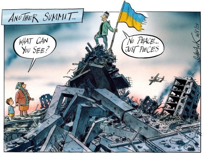 Cartoon4sale's tweet photo. Peter Schrank @schrankartoons @thetimes on #Ukraine #RussiaUkraineWar #RussiaUSSummit #AlaskaSummit - political cartoon gallery in London https://t.co/dePcTdnXF6 https://t.co/EbppvdodOr