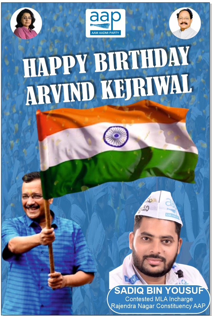 Happy Birthday <a href="/ArvindKejriwal/">Arvind Kejriwal</a> Ji. Your honesty, courage &amp; dedication inspire millions. Wishing you health, strength &amp; continued leadership for the people.

<a href="/AamAadmiParty/">AAP</a> <a href="/AAPTELANGANA/">AAP TELANGANA</a> <a href="/PKakkar_/">Priyanka Kakkar</a> <a href="/aapkamutayyeb/">Mutayyeb Firdous</a>.