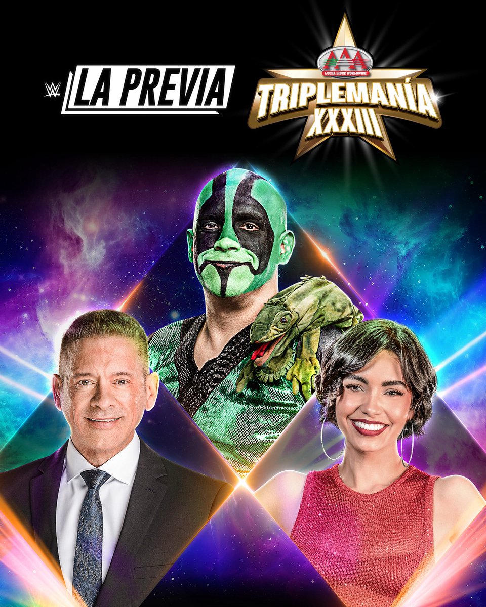 WWE Español (@wweespanol) on Twitter photo Mañana tendremos una entrevista exclusiva con <a href="/MrIguana/">Mr. Iguana</a> rumbo a la histórica #Triplemanía XXXIII de <a href="/luchalibreaaa/">Lucha Libre AAA Worldwide</a> en una edición especial de #LaPreviaDeWWE con @marceloatwwe y Andrea Bazarte 🦎💚
No te la pierdas en nuestro canal oficial de YouTube a las 11AM MX 📺 Mañana tendremos una entrevista exclusiva con <a href="/MrIguana/">Mr. Iguana</a> rumbo a la histórica #Triplemanía XXXIII de <a href="/luchalibreaaa/">Lucha Libre AAA Worldwide</a> en una edición especial de #LaPreviaDeWWE con @marceloatwwe y Andrea Bazarte 🦎💚
No te la pierdas en nuestro canal oficial de YouTube a las 11AM MX 📺