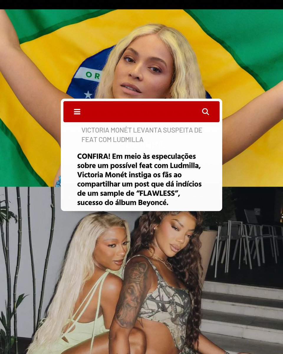 ImperioLudmilla's tweet photo. DE OLHO NELA! Com boatos rolando sobre uma parceria com Ludmilla, Victoria Monét deixou os fãs ainda mais curiosos ao publicar algo que pode indicar o uso de um sample de “FLAWLESS”, clássico do álbum Beyoncé. 👀 https://t.co/jbSbQSJu4O
