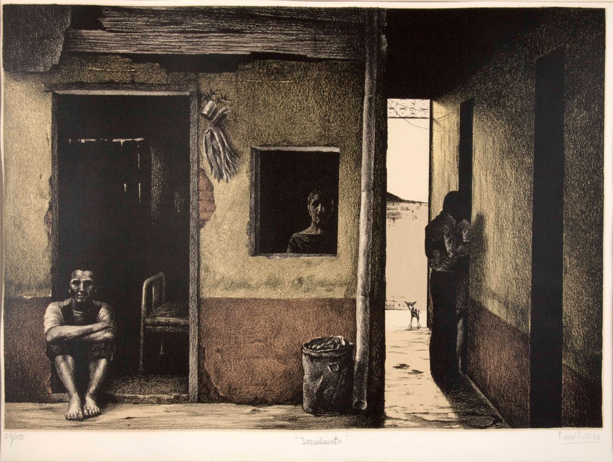 Hoy lunes de #ColecciónMAMBO te presentamos la litoserigrafía de Oscar Muñoz titulada "Inquilinato".