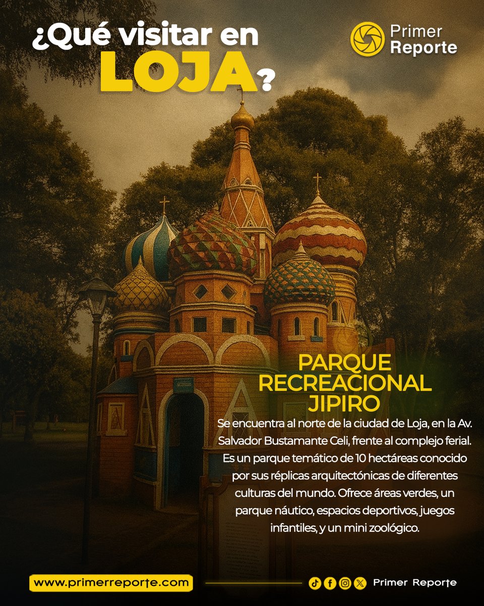 primereporte's tweet photo. 🌳 Parque Jipiro | Perfecto para paseos familiares, con áreas de juegos y un hermoso paisaje natural.
📍 Ubicación: Norte de Loja, frente al complejo ferial.

¡Disfruta de un día en familia en Loja!

#QueVisitarEnLoja #TurismoLoja #LojaEcuador #primerreporte https://t.co/C57qYWBuMK